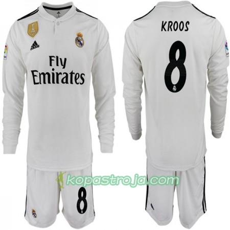 Billiga Fotbollströjor Real Madrid KROOS 8 Barn Hemma tröja 2018/19 Långärmad